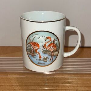 Vintage Lefton China Florida Flamingos Mug